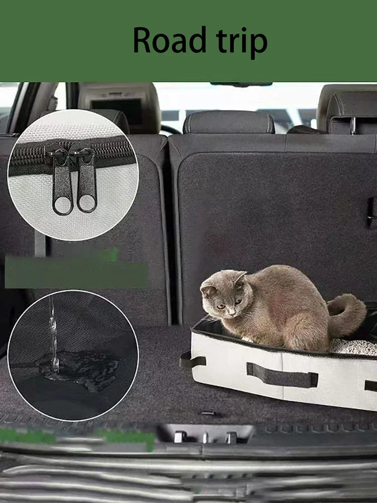 Foldable Cat Litter Box Portable Folding Pet Supplies Dog Toilet Doghouse Waterproof Cat Litter Box for Travel Home Outdoor Car