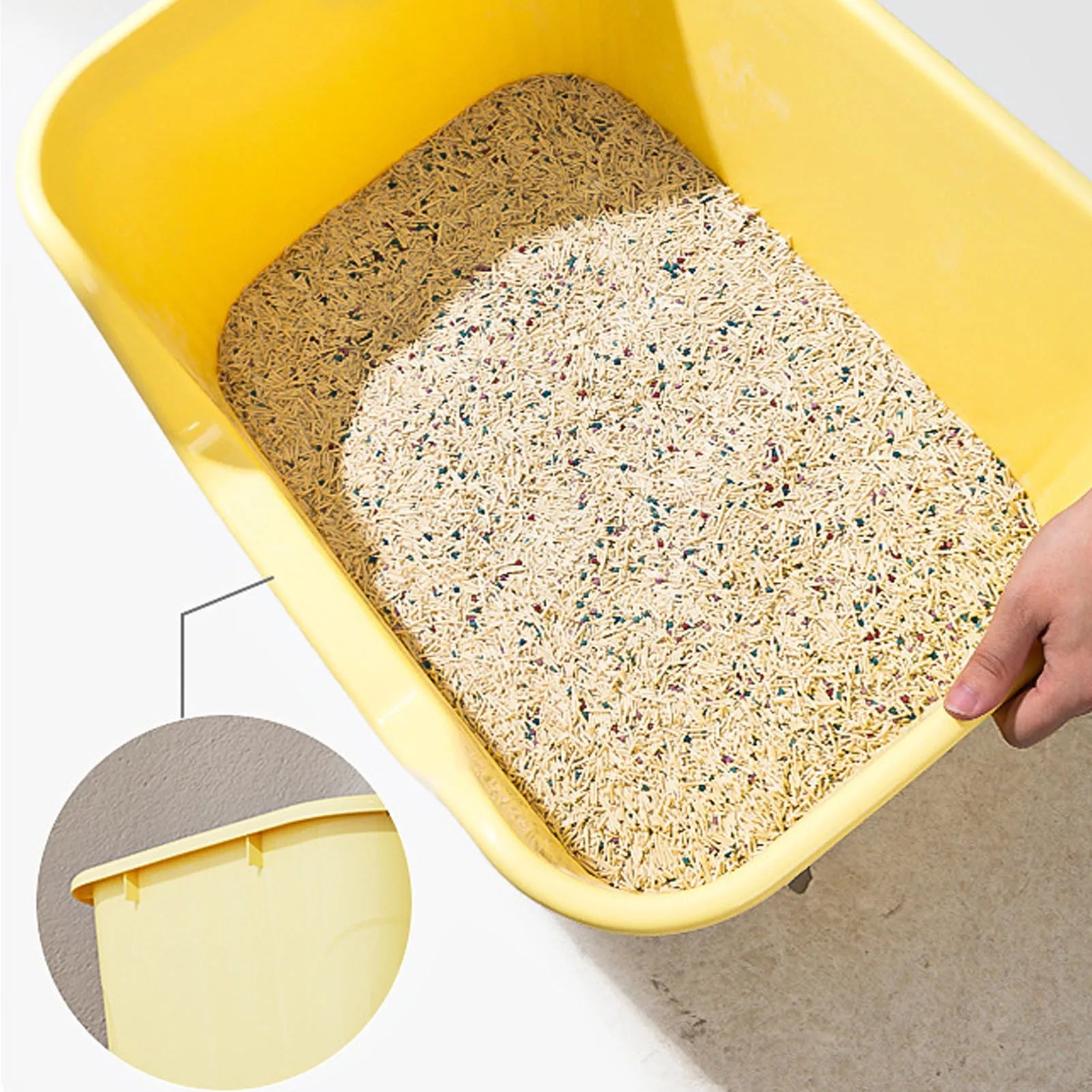 Large Cat Litter Box High Sides Anti Splashing Easy to Clean Simple Look Open Cat Litter Box for Large Cats Large Cat Litter Box