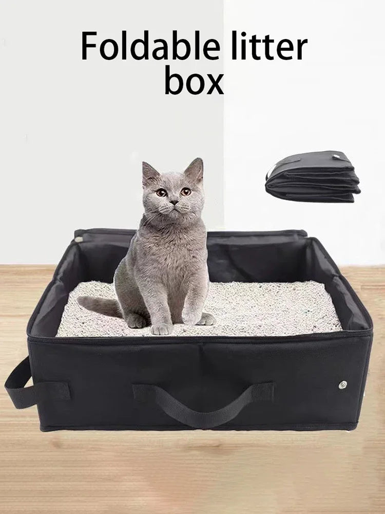 Foldable Cat Litter Box Portable Folding Pet Supplies Dog Toilet Doghouse Waterproof Cat Litter Box for Travel Home Outdoor Car