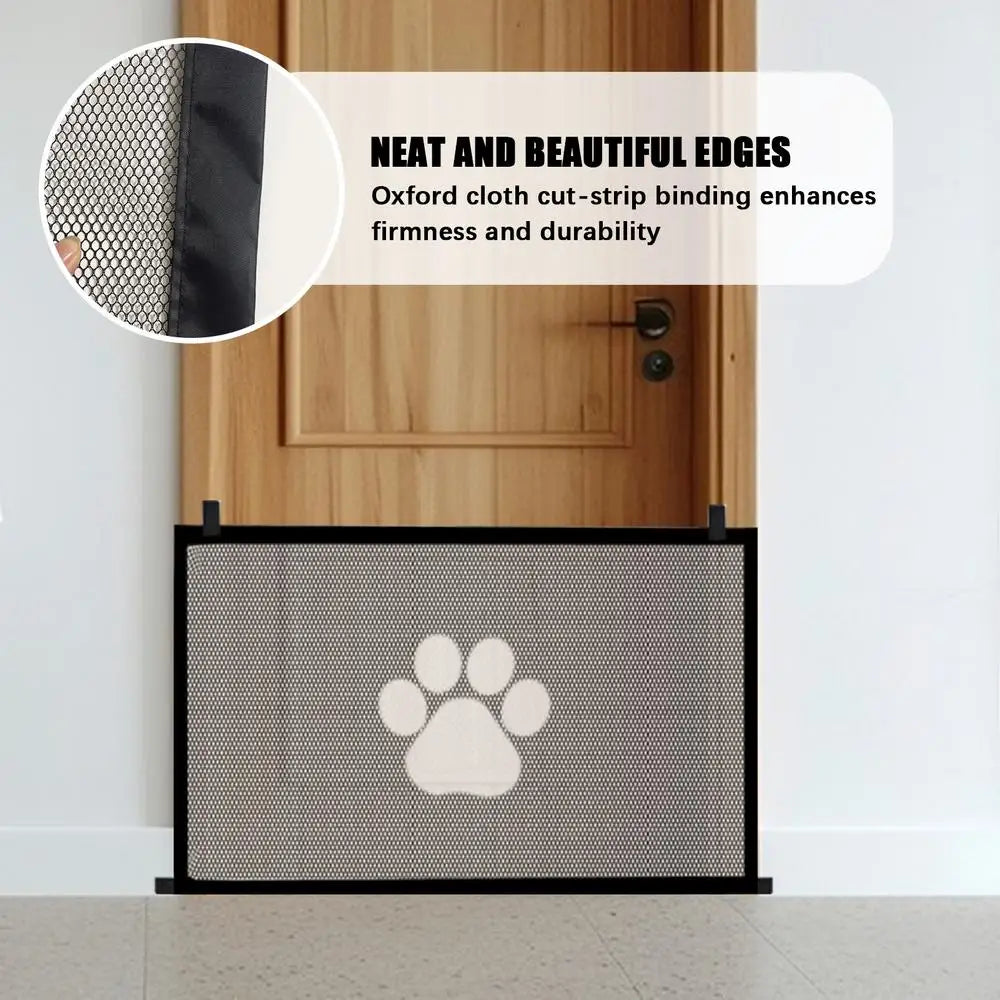Pet Dog Barrier Fences With 6Pcs Hook Pet Isolated Network Stairs Gate New Folding Breathable Mesh Playpen For Dog Safety Fence