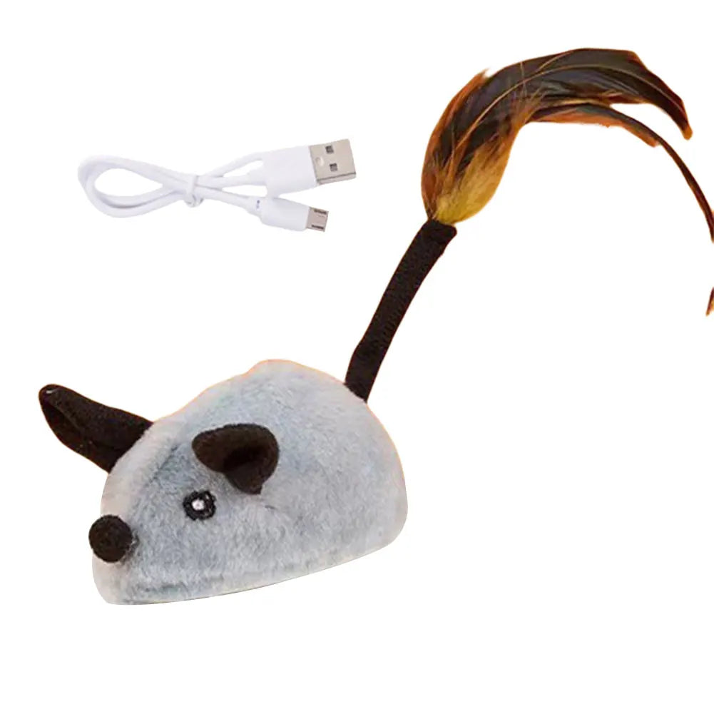 Interactive Cat Toy Electronic Mouse Moving Cat Toys Squeaky Cat Toys for Kitten Indoor/Outdoor Exercise