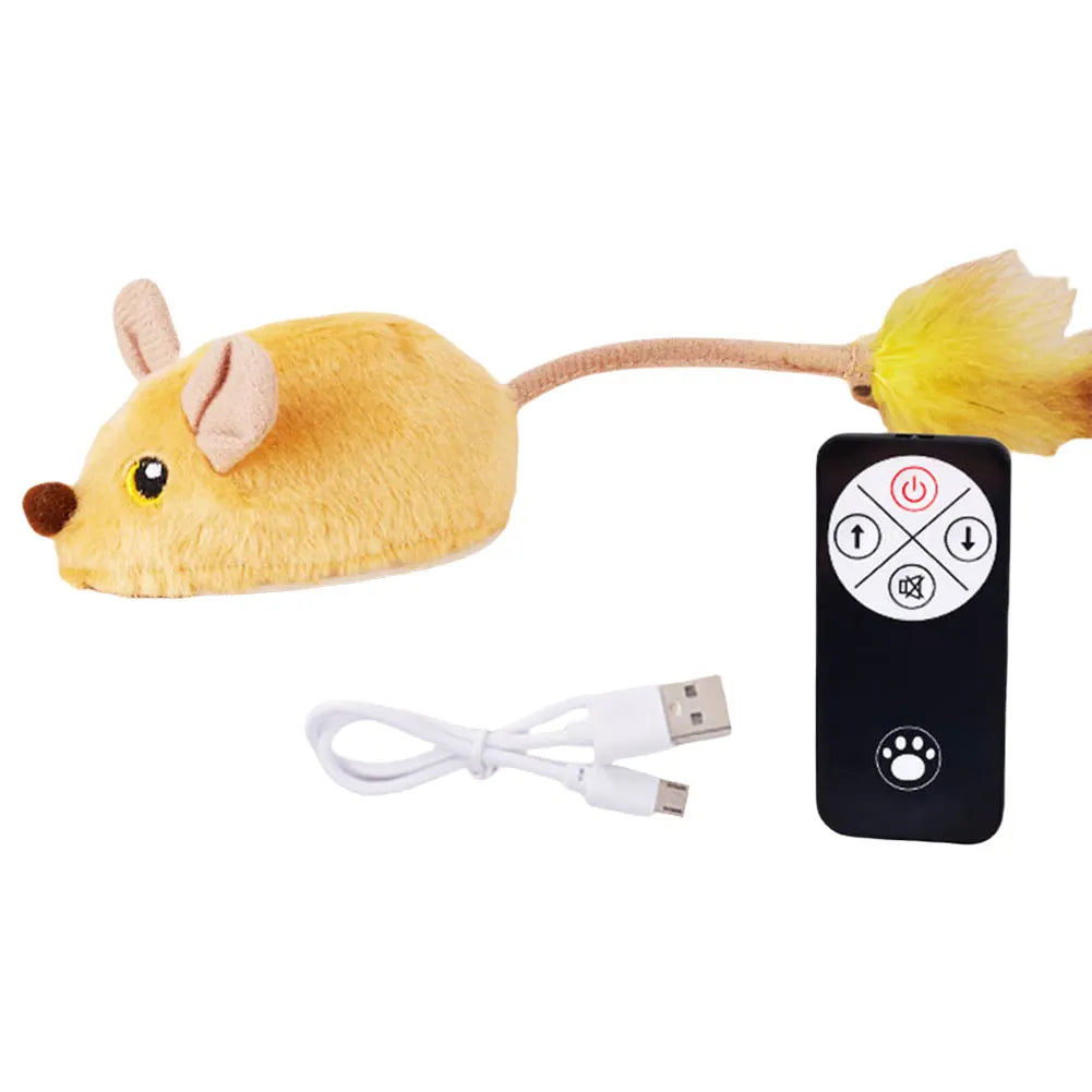 Interactive Cat Toy Electronic Mouse Moving Cat Toys Squeaky Cat Toys for Kitten Indoor/Outdoor Exercise