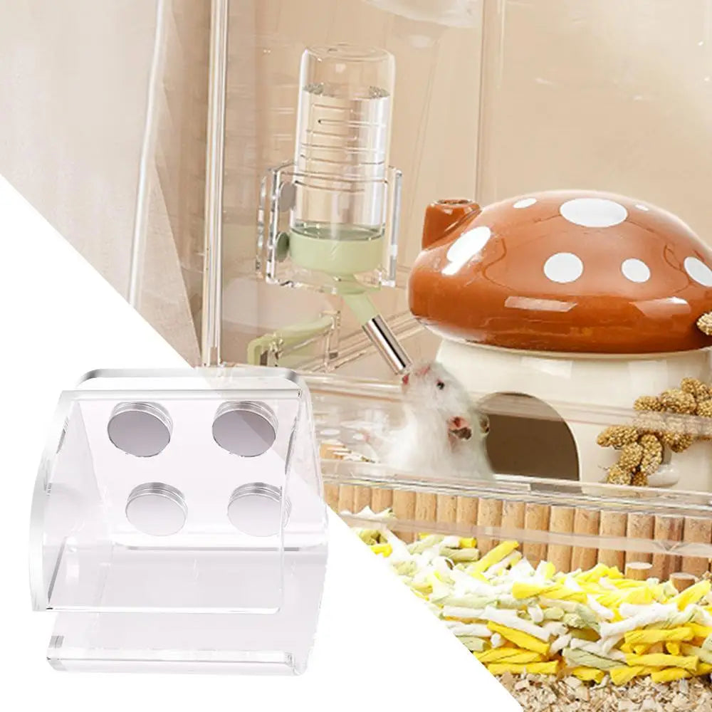Hamster Water Bottle Stand Transparent Feeder Bracket For Squirrels Leakproof Hamster Water Bottle Magnetic Holder For Small