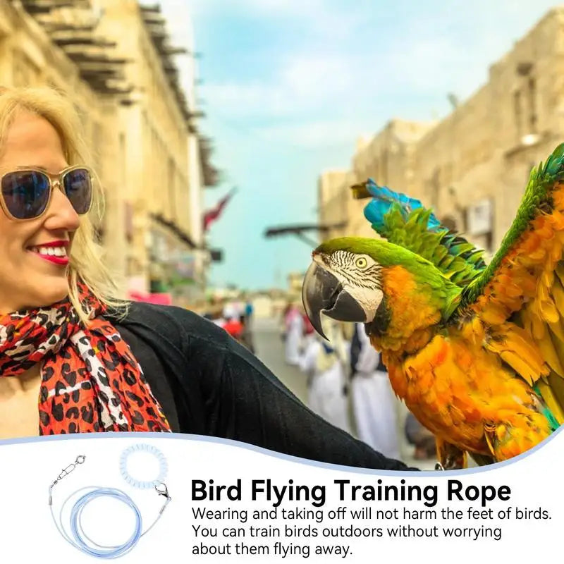 Bird Flying Training Rope Lightweight Pet Parrot Rope For Outdoor Flying Biting-Resistant Bird Training Toy With Ankle Foot Ring