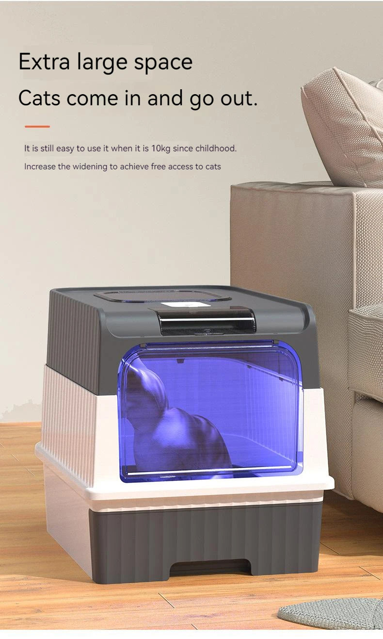Cat Litter Box Large Rechargeable Self-cleaning Litter Box for Cat Fully Enclosed Toilet Large Capacity Cat Products