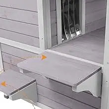 Insulated Outdoor Cat House, Weatherproof Cats Shelter for Winter with Foam Heated Liner, Outside 2 Story Pet House, Kitten Cage