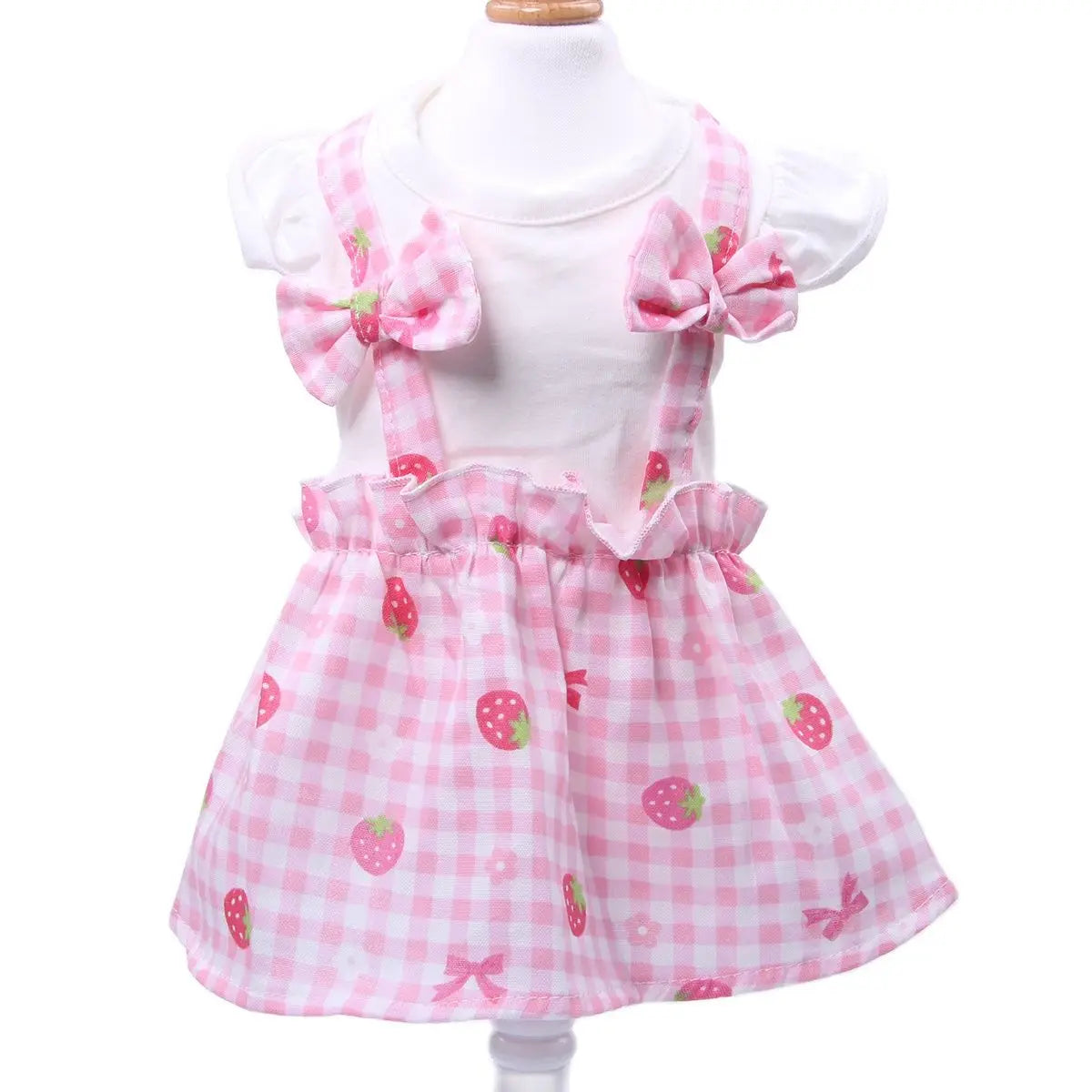 Princess Dog Cat Dress Strawberry Design Pet Puppy Skirt Spring/Summer Clothes Outfit
