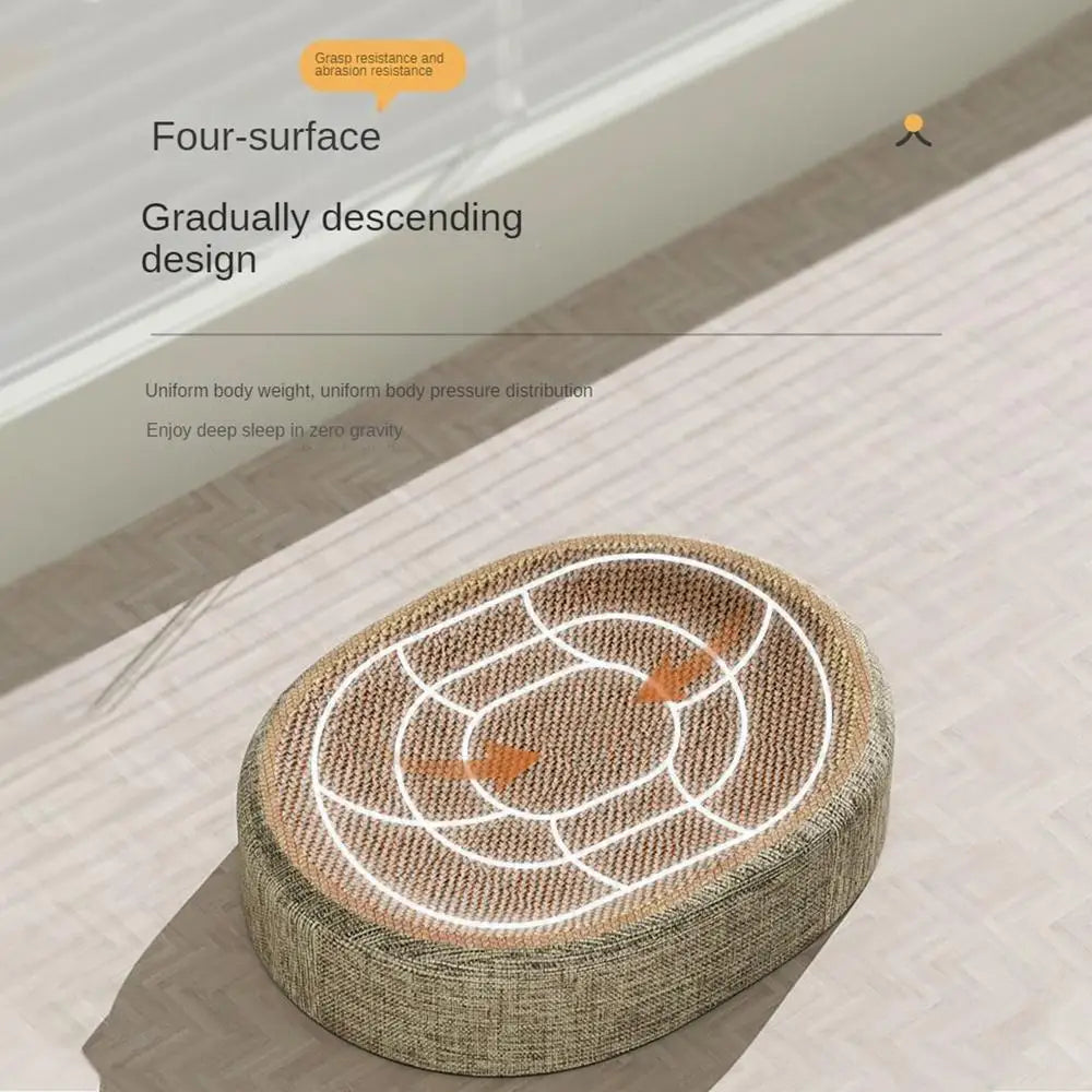 Cat Scratcher Oval Cat Scratch Pad Bowl Nest Multifunctional Pet Sleeping Mat Cat Scratcher Pad Pet Bed Durable Cat Scratcher