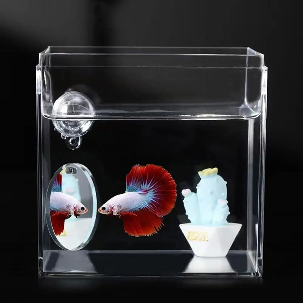 Floating Betta Exercise Mirror Double-sided Adhesive Aquarium Fish Mirror Mirror For Betta Fish Exercise For Home Living Room