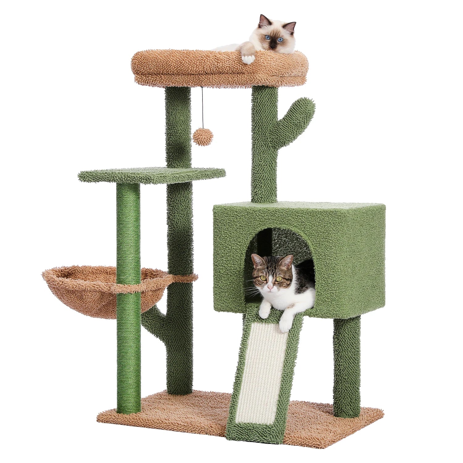 Cactus Cat Tree Tower with Sisal Scratching Post Board for Indoor Cats Condo Kitty Play House Perch rascador gato arbre à chat