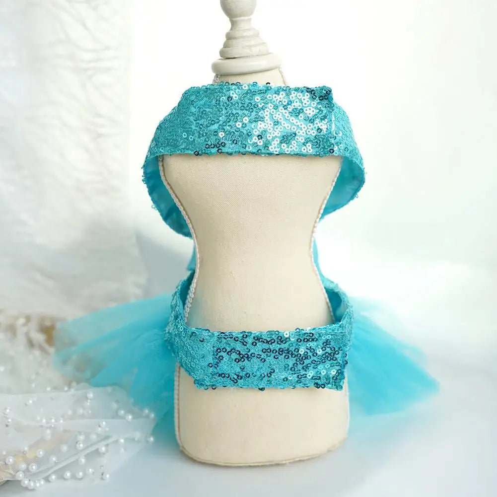 Beautiful  Pet Dress Comfortable York Clothes Pet Cat Dress Big Bowknot Polyester Puppy Wedding Dress Party Wear