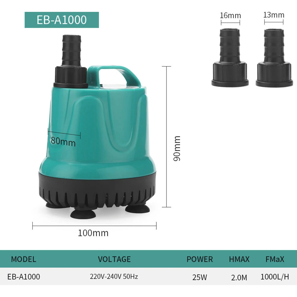 40w 60w 90w Ultra-Quiet Submersible Water Fountain Pump Filter Fish Pond Aquarium Water Pump Tank Fountain 220V 240V