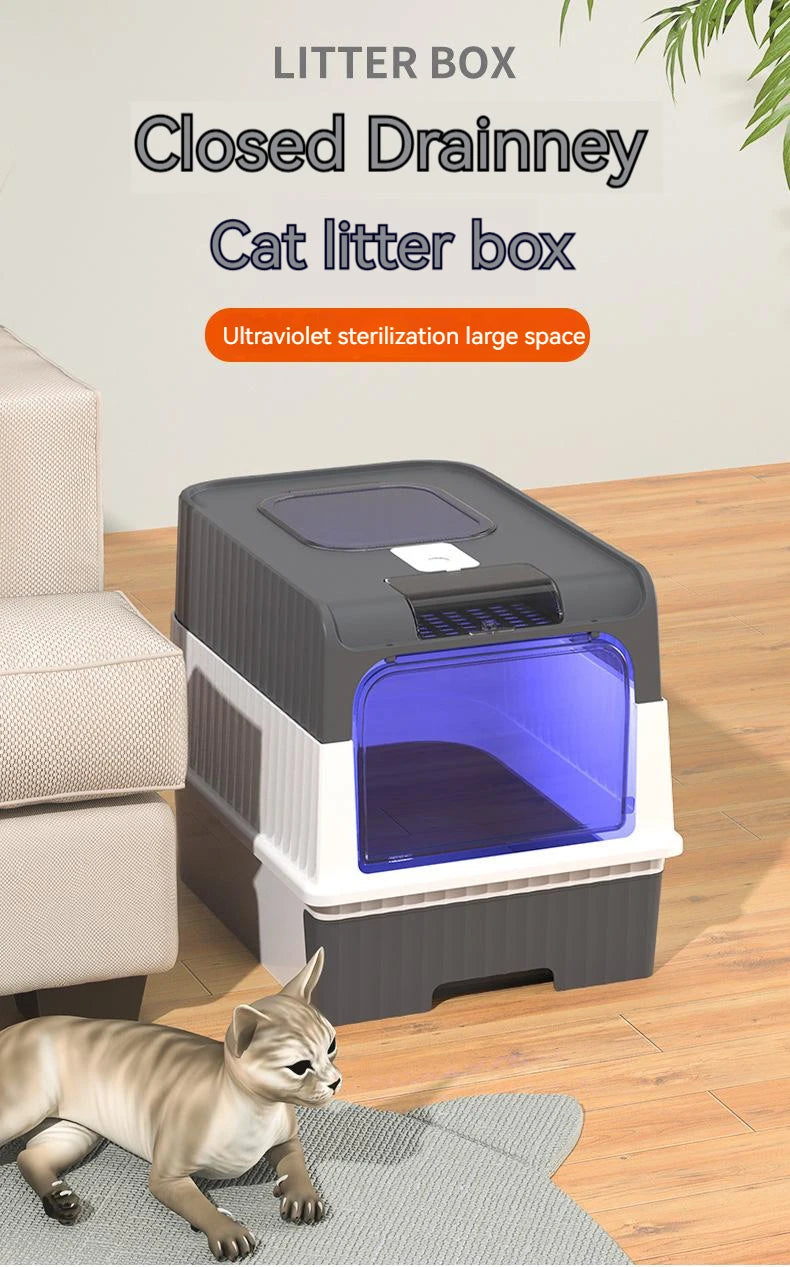 Cat Litter Box Large Rechargeable Self-cleaning Litter Box for Cat Fully Enclosed Toilet Large Capacity Cat Products