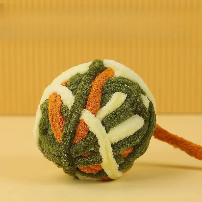 Funny Cat Toys Colorful Yarn Balls with Bell Sounding Interactive Chewing Toy for Kitten Stuffed Toy Ball Cat Toys Supplies