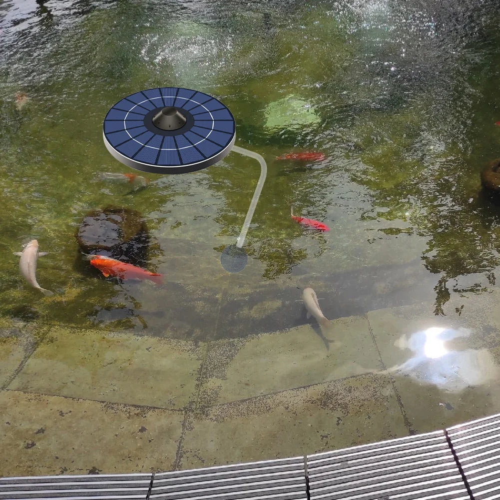 Floating Solar Air Pump Aerator Pumps For Aquarium Fish Tank Pond Fishing Oxygenation with Air Hoses and Bubble Stone