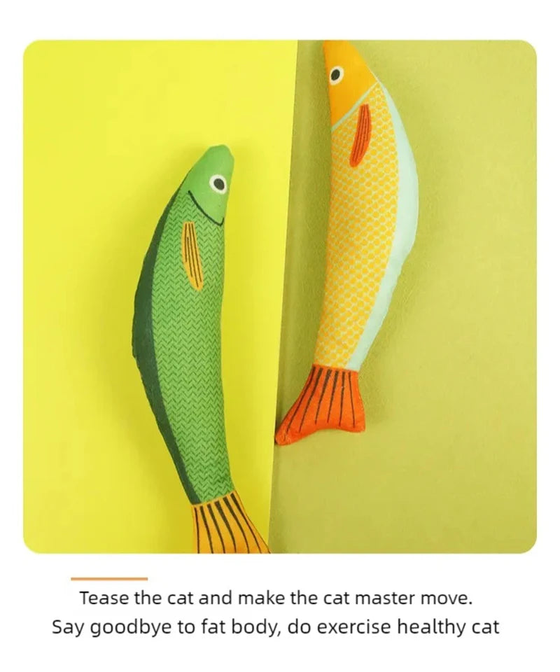 Cat toys mint fish simulation, grinding teeth, biting and teasing, durable and soothing, mint cat toys