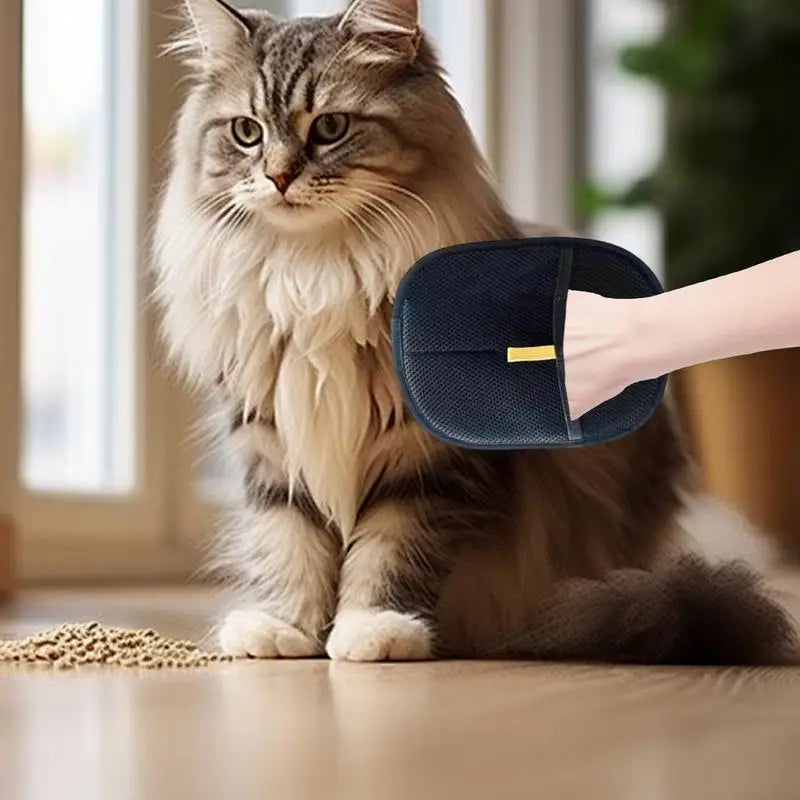 Pet Grooming Gloves Static Dedusting Brush Double Sided Pet Hair Remover Mitt Deshedding Brush Glove Removing Dog Cat Hair