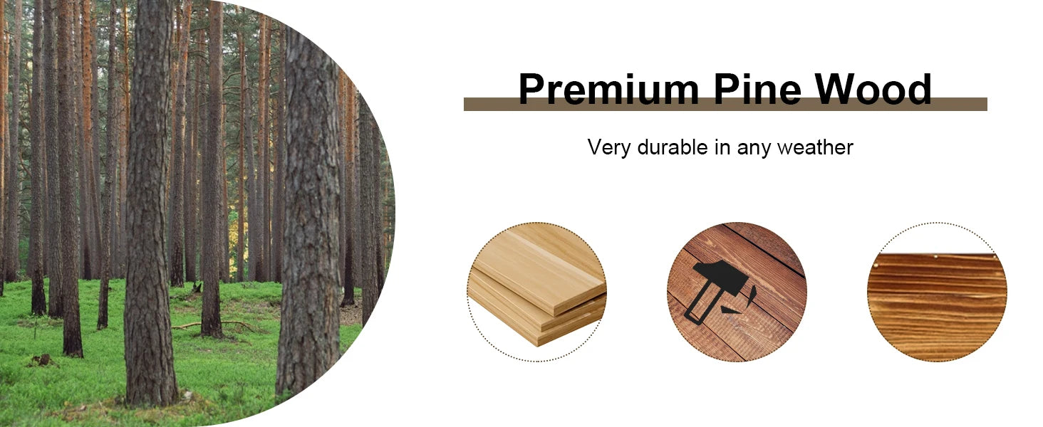 Garden Tree Squirrel Feeder Wood House Picnic Table Food Feeding Station Box