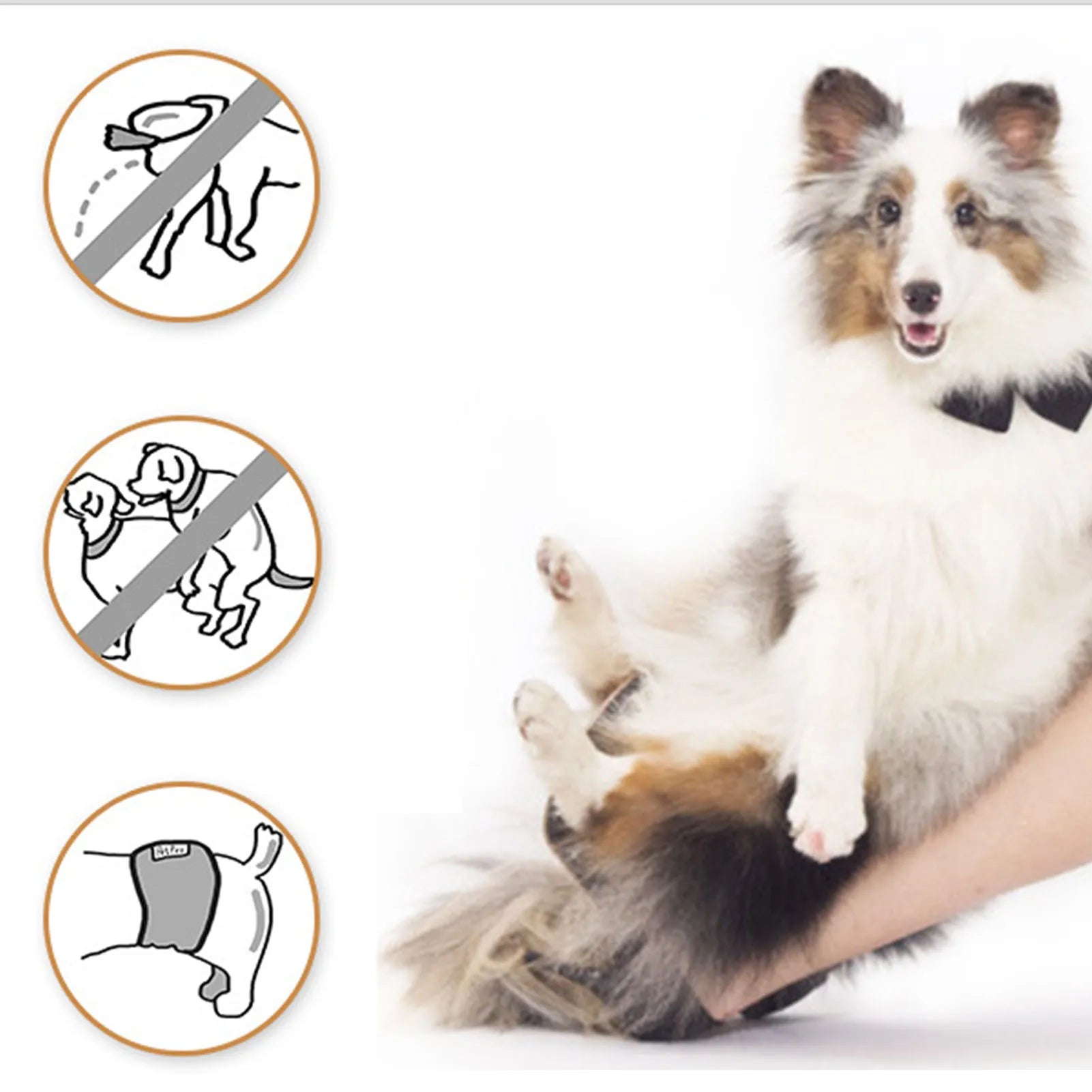 Cotton Cloth Dog Diaper Band Male Dog Belly Band Diapers For Pee Training Incontinence Anti-Harassment Reusable Washable Cloth