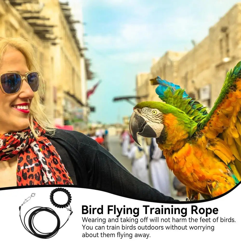 Bird Flying Training Rope Lightweight Pet Parrot Rope For Outdoor Flying Biting-Resistant Bird Training Toy With Ankle Foot Ring