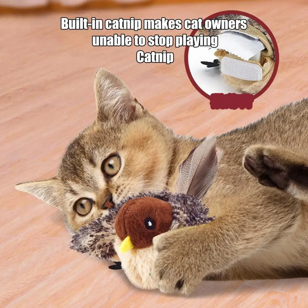 Flappy Bird Interactive Cat Toy USB Rechargeable Pet Cat Plush Toy Flapping Bird Toy Stimulate Hunting Instincts Remote Control