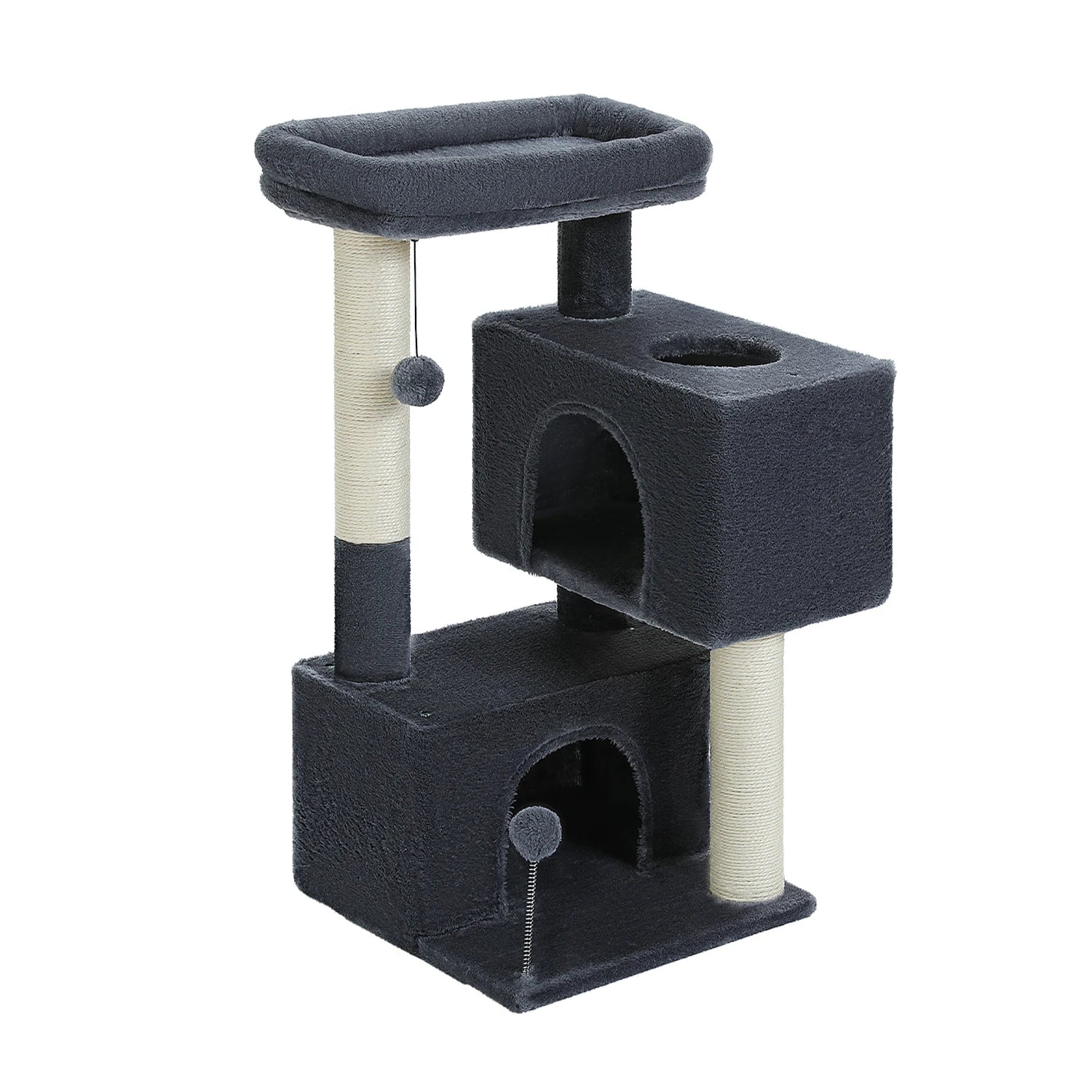 Multi-Level Cat Tree Tower with Sisal Scratching Posts Soft Padded Perch Large Cat Condo for Indoor Kitten Bed House Cat Toys
