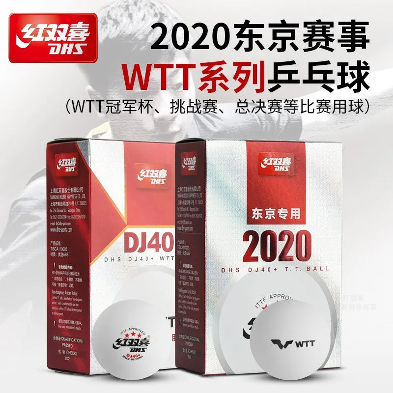 Original DHS D40+ 3 Stars Table Tennis Balls Professional 40+ Seamed Ping Pong Balls  ITTF Standard for WTT Competition