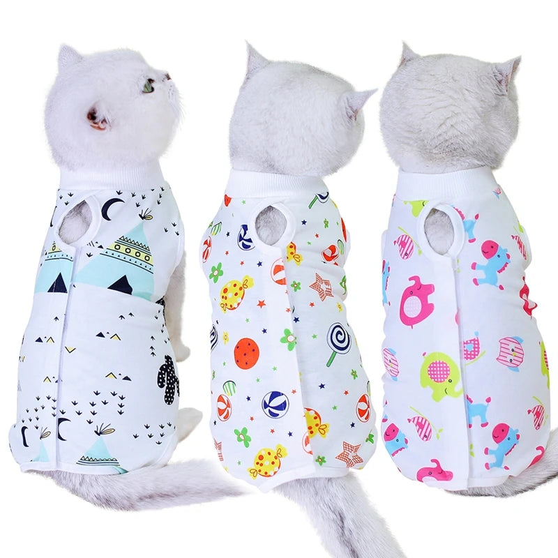 Pet Cat Weaning Clothes for Small Dog Sterilizations Jumpsuit Anti-licking After Surgery Recovery Care Suit Puppy Kitten Outfits