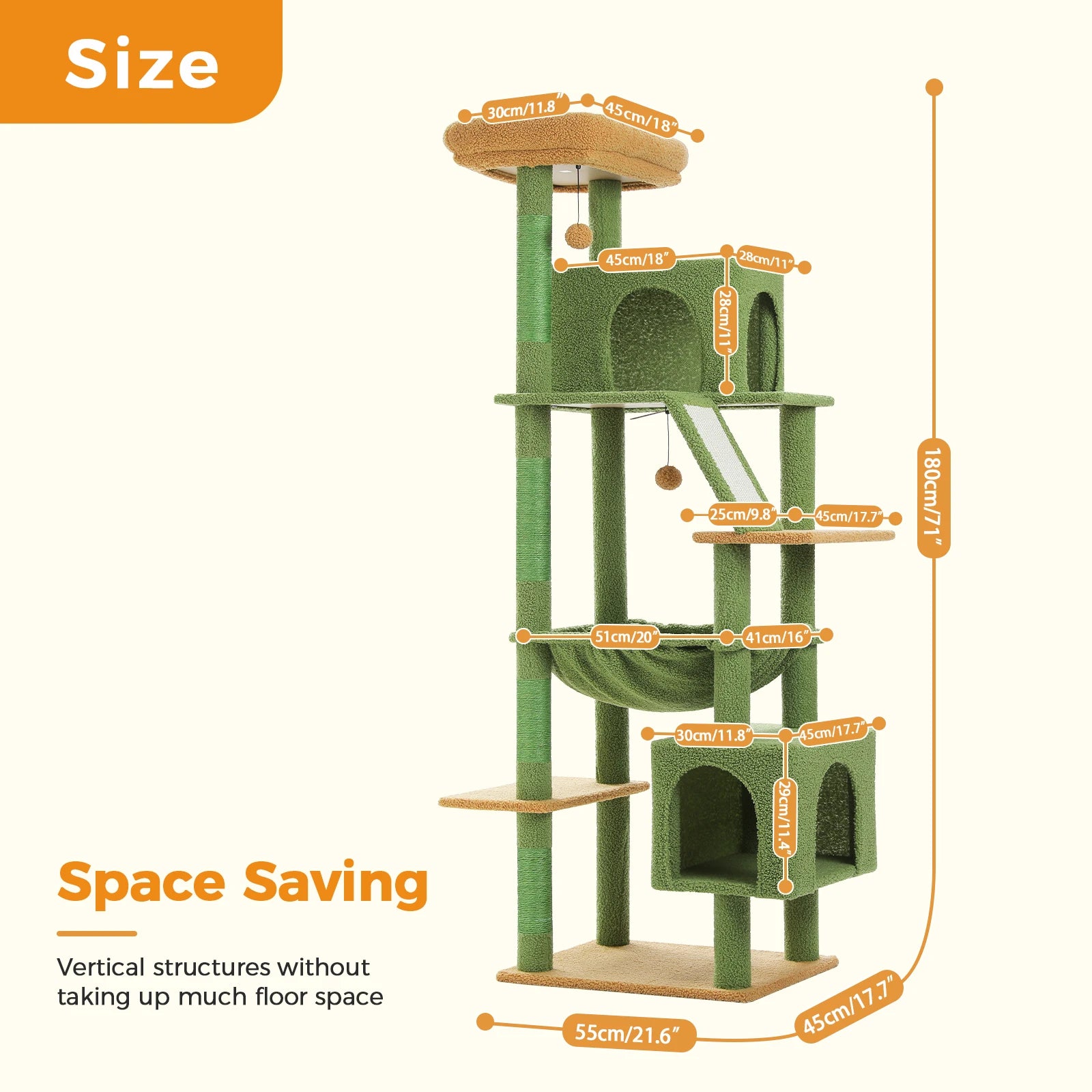 Cat Tree for Large Cats, Tall Cat Tower for indoor Cats Multi-level Cat House Furniture with 2 Big Condo Pad Bed Scratching Post