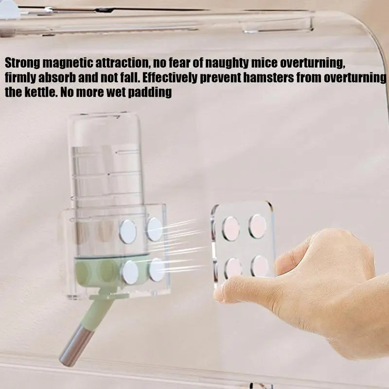 Hamster Water Bottle Stand Transparent Feeder Bracket For Squirrels Leakproof Hamster Water Bottle Magnetic Holder For Small