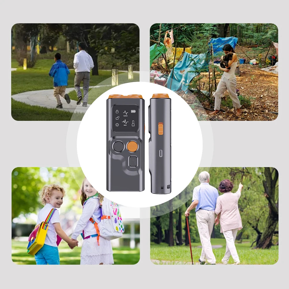 Ultrasonic Dog Bark Deterrent Device with LED Flashlight Rechargeable Pet Dog Repeller Dog Chaser Correct Your Dogs Bad Behavior