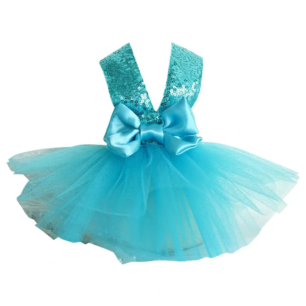 Beautiful  Pet Dress Comfortable York Clothes Pet Cat Dress Big Bowknot Polyester Puppy Wedding Dress Party Wear