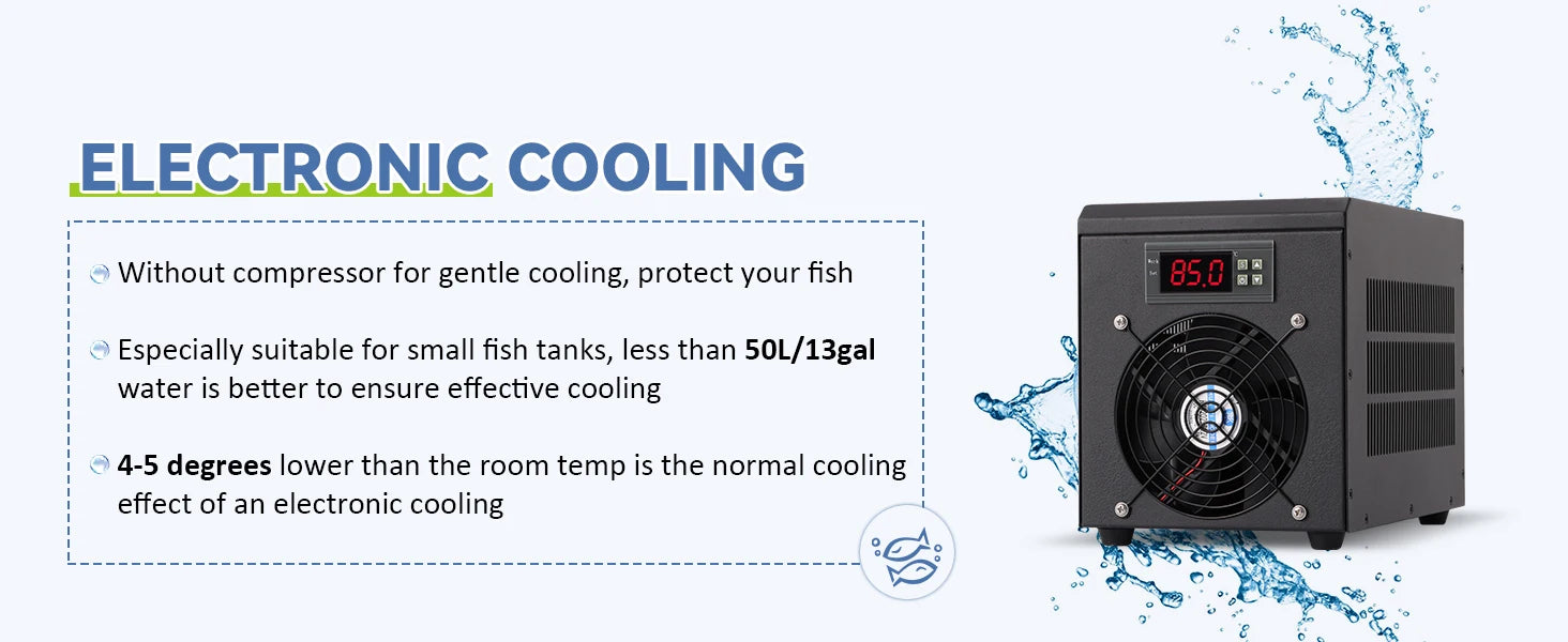 Aquarium Water Chiller Cooler Warmer with Pump 32-212°F Temperature Setting Suitable for 16gal Water for Home Aquarium Fish
