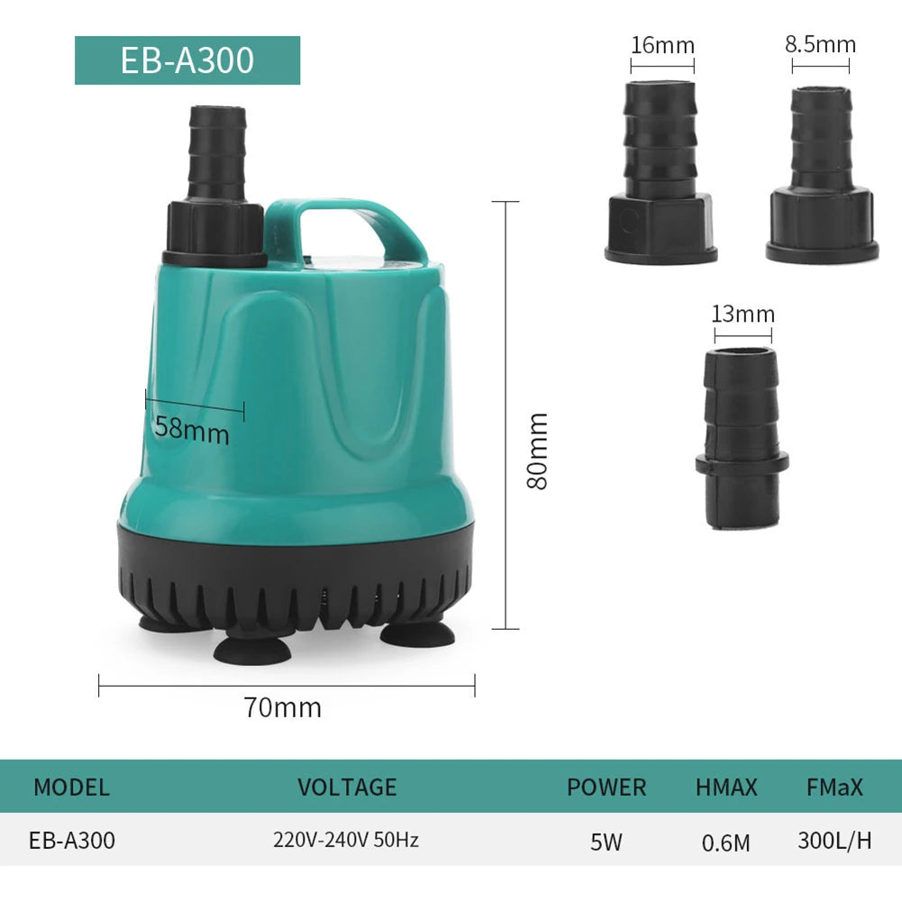 40w 60w 90w Ultra-Quiet Submersible Water Fountain Pump Filter Fish Pond Aquarium Water Pump Tank Fountain 220V 240V