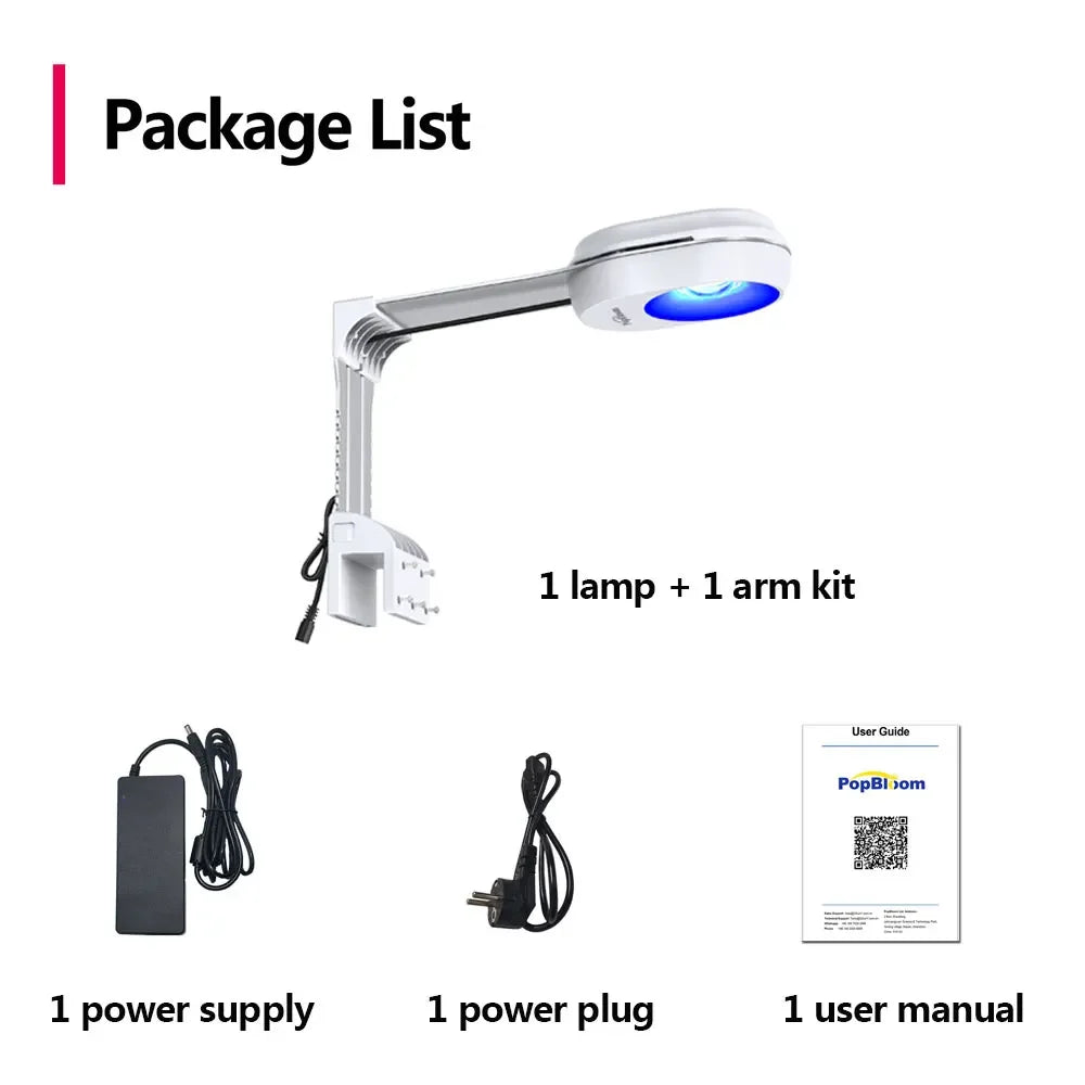 PopBloom RL60/RL90 WiFi Aquarium LED Lighting, APP Program Saltwater LED Aquarium Lamp for Marine Reef Fish Tank, Include Mount