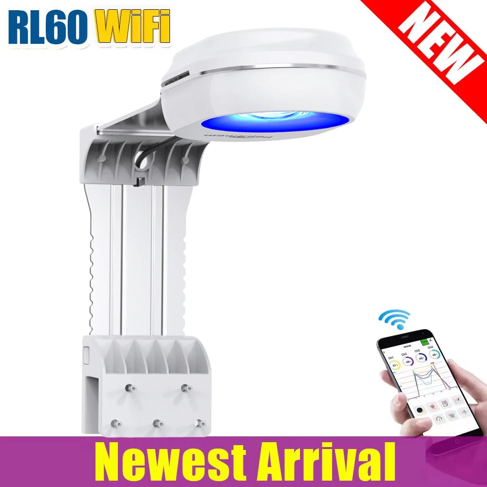 PopBloom RL60/RL90 WiFi Aquarium LED Lighting, APP Program Saltwater LED Aquarium Lamp for Marine Reef Fish Tank, Include Mount