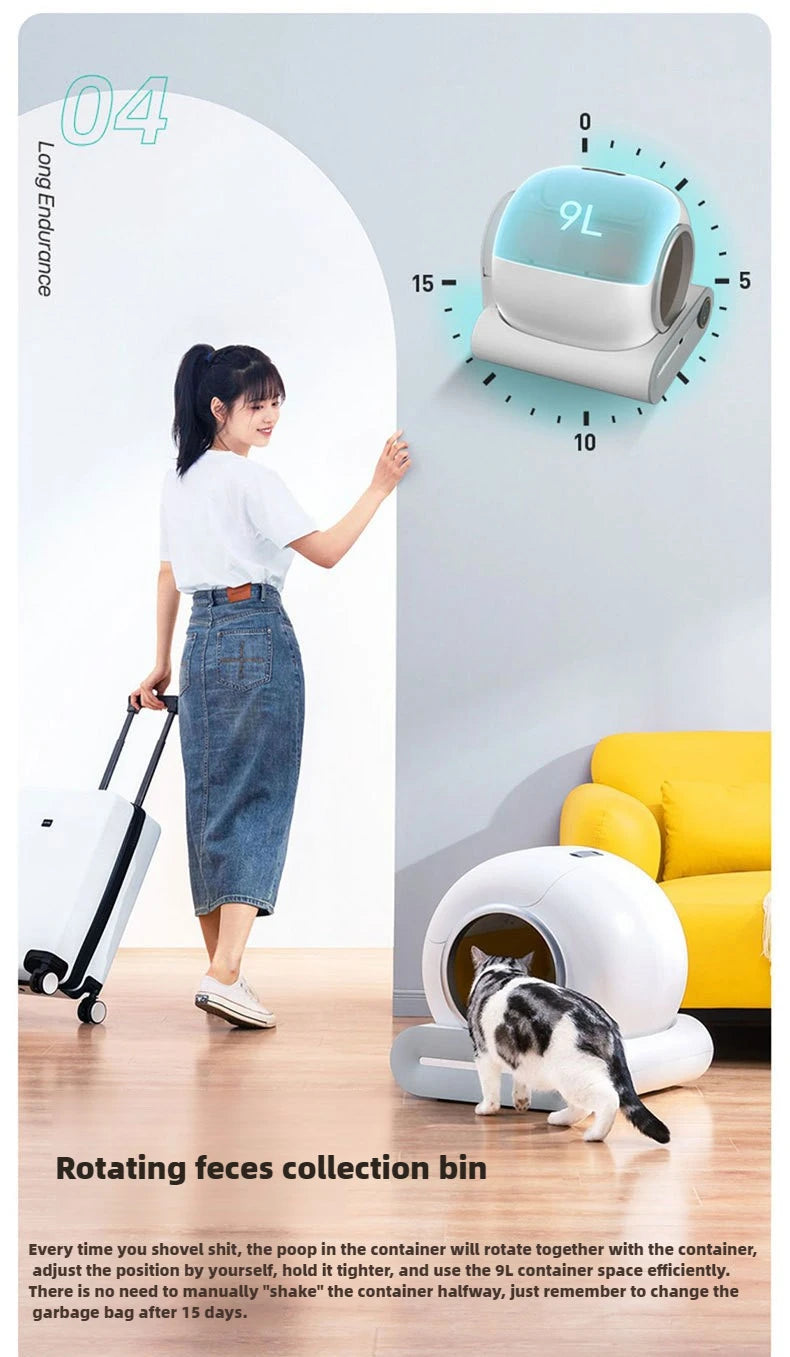 Smart Cat Litter Box for Pets Automatic Cleaning Electric Large Deodorizing Cat Toilet Fully Enclosed Automatic Cat Litter Box