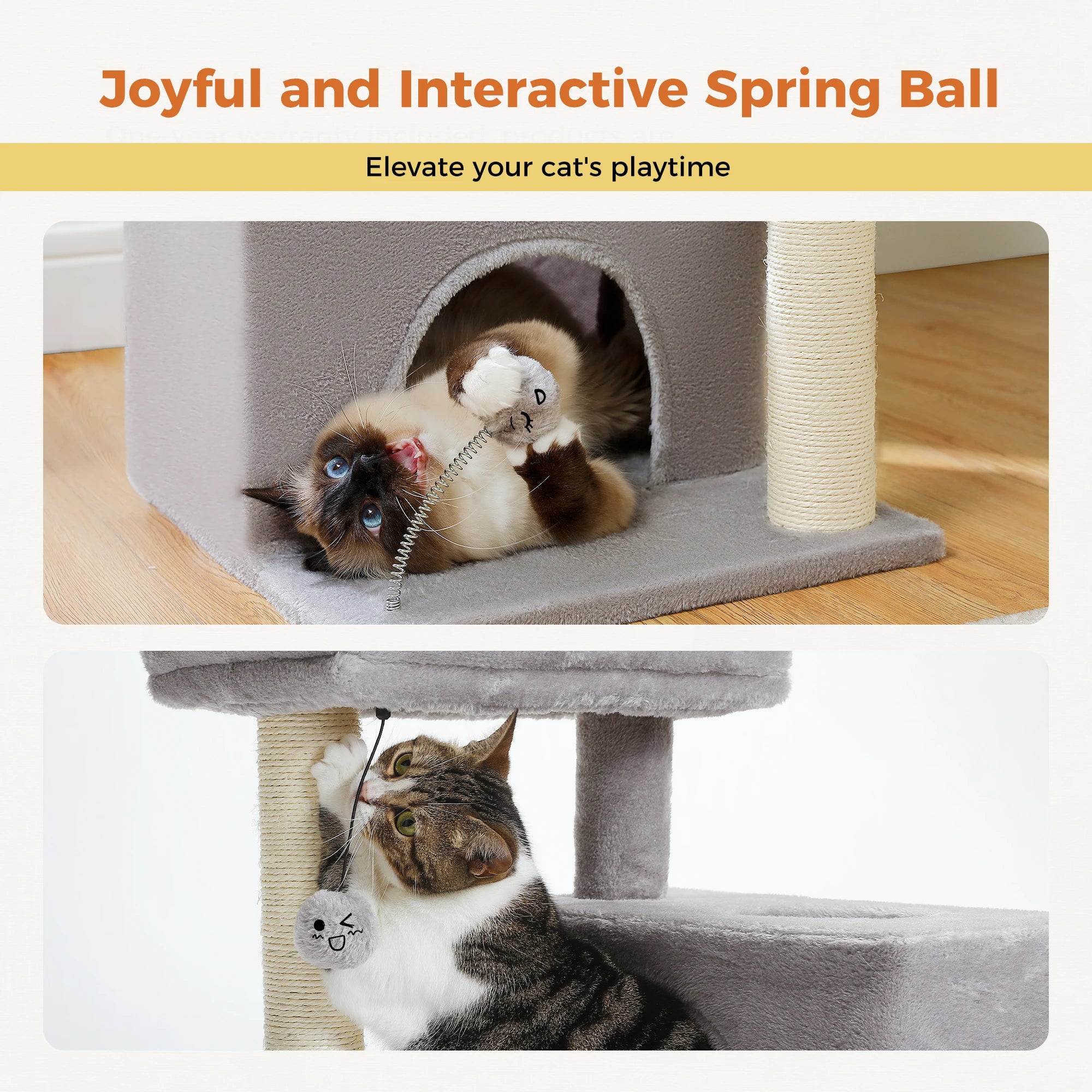 Multi-Level Cat Tree Tower with Sisal Scratching Posts Soft Padded Perch Large Cat Condo for Indoor Kitten Bed House Cat Toys