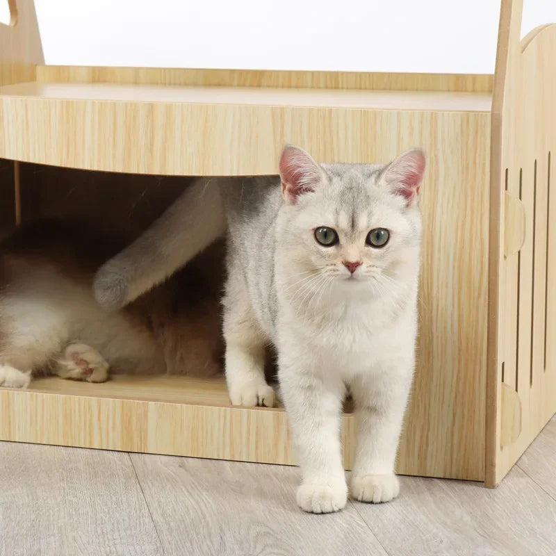 Multifunctional Luxury Cat Villa Double-story Pet House Four-season Universal Cat Nest Cat Hammock Pet Toys Pet Supplies