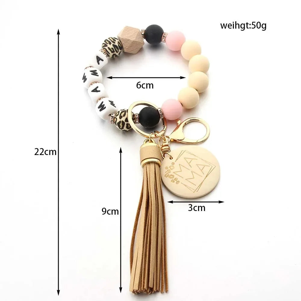 Fashion Round Wooden Pendant Tassel Silicone Ball Dice Woven Bag Charm Chain For Mothers Day gift Urn necklace Urn