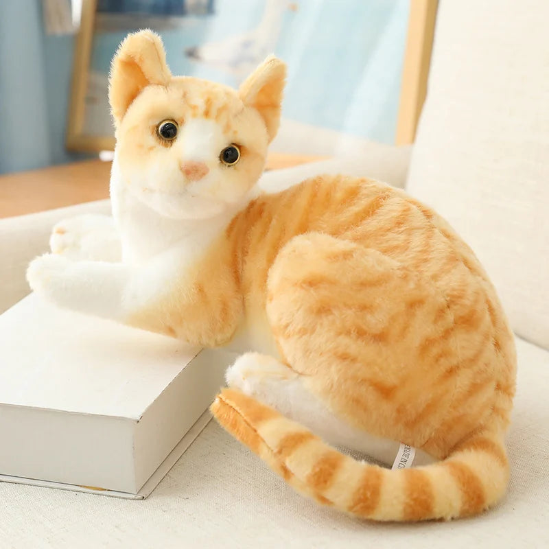 Cat Doll Pet Toys Stuffed Lifelike  Cats Plush Toy Simulation Cute  kitten Dolls  Children Boys and Girls Christmas Presents