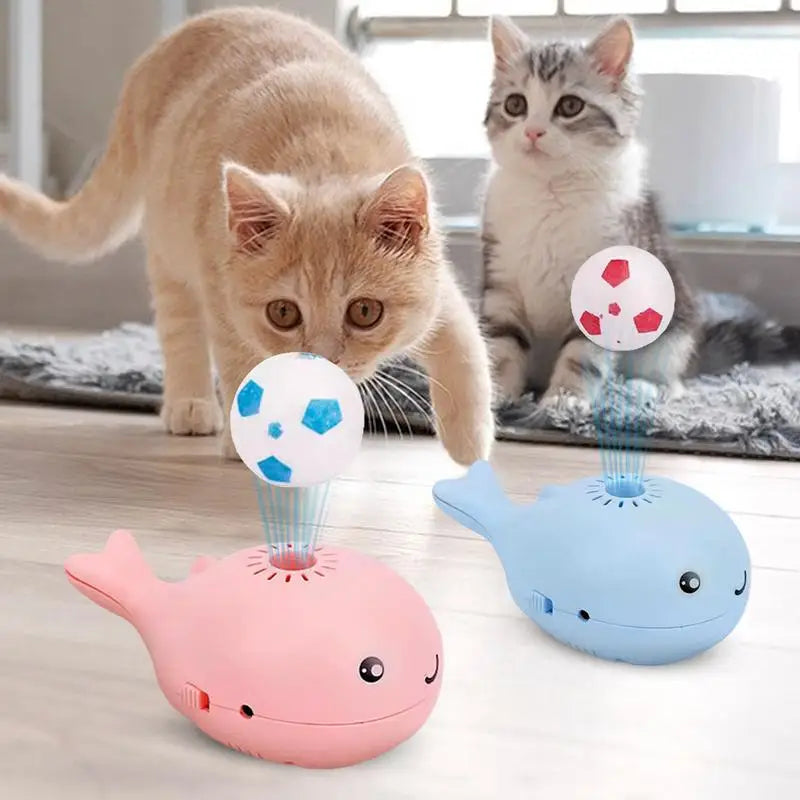 Cat Toys With Balls Whale Soccer Balls Toys For Indoor Cats Electric Moving Ball Cat Toy Keep Cats Entertained Soccer Ball Cat