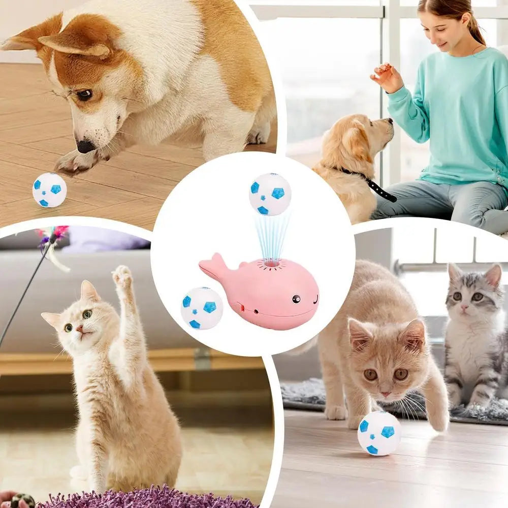 Cat Toys With Balls Whale Soccer Balls Toys For Indoor Cats Electric Moving Ball Cat Toy Keep Cats Entertained Soccer Ball Cat