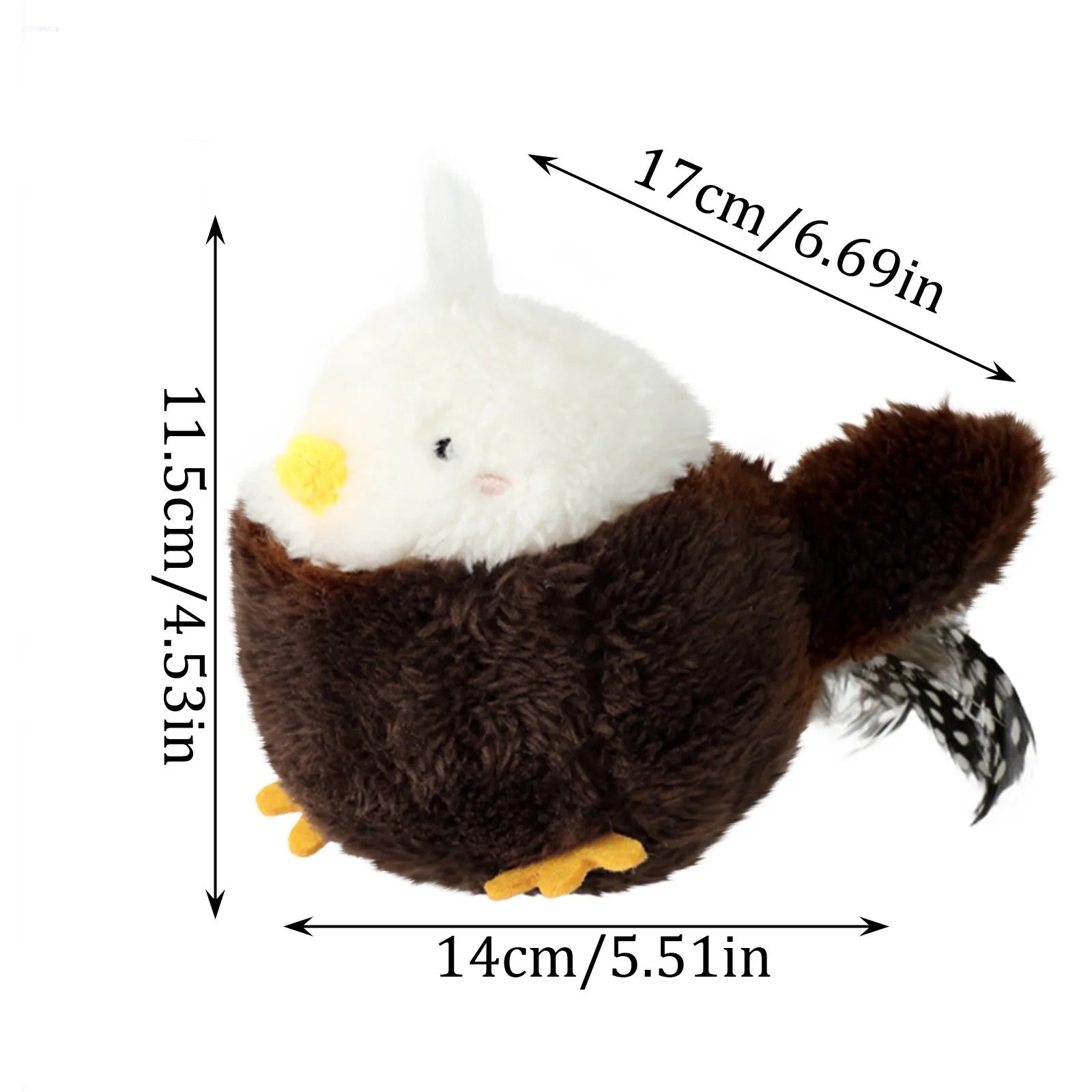 2 Styles Electric Cartoon Animals Cat Toys, Eagle Plush Pet Toys Jittery Little Globefish, Simulation Vocal Dolls, With Catnip