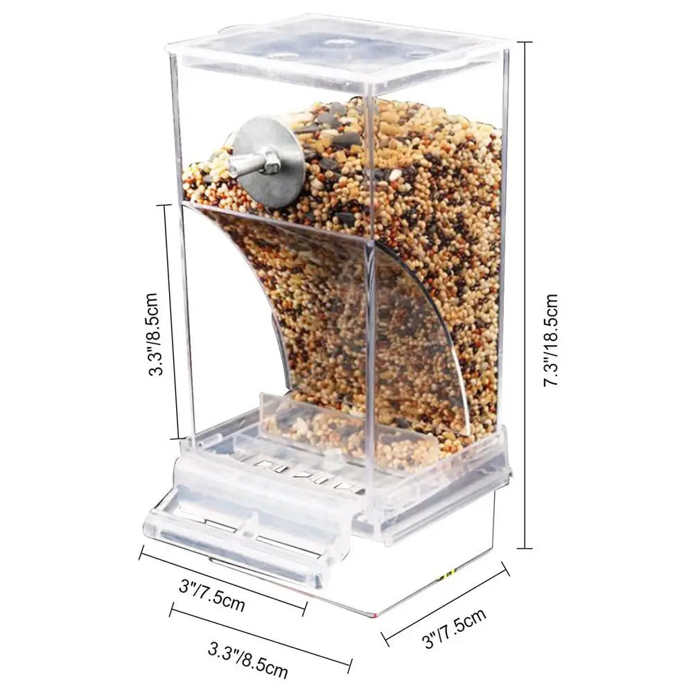 Acrylic Bird Feeders Anti Spill Automatic Parrot Feeder Drinker TransparentParakeet Feeders For Bird Cage Cage Accessories
