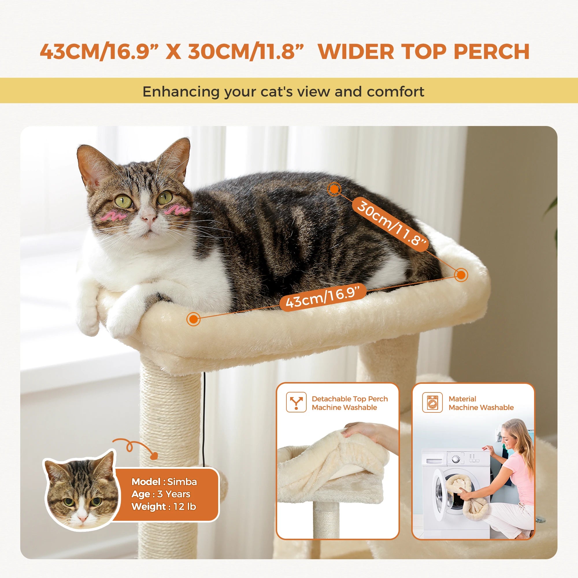 Multi-Level Cat Tree Tower with Sisal Scratching Posts Soft Padded Perch Large Cat Condo for Indoor Kitten Bed House Cat Toys