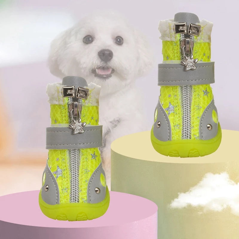 Dog Shoes for Small Medium Dogs Puppy Dog Boots Paw Protector for Winter Snow Day Cold Weather Ourdoor Hiking with AntiSlip Sole