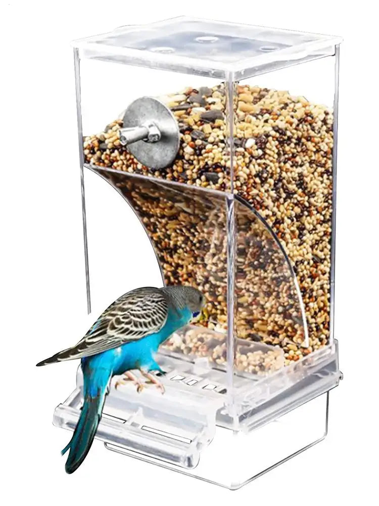 Acrylic Bird Feeders Anti Spill Automatic Parrot Feeder Drinker TransparentParakeet Feeders For Bird Cage Cage Accessories