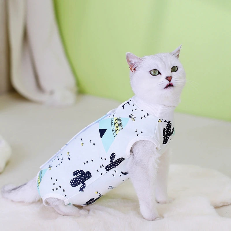 Pet Cat Weaning Clothes for Small Dog Sterilizations Jumpsuit Anti-licking After Surgery Recovery Care Suit Puppy Kitten Outfits