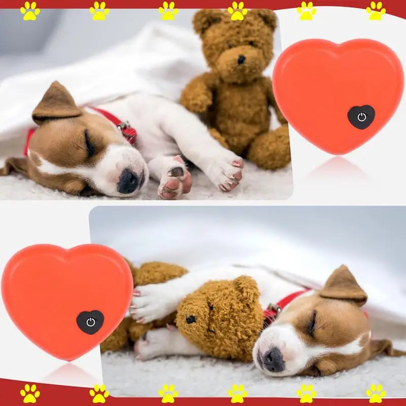 Puppy Heartbeat Soothing Hug Toy Dog Heating Plush Doll Pet Comfortable Behavioral Training Play Aid Tool Anxiety Relief Sleep